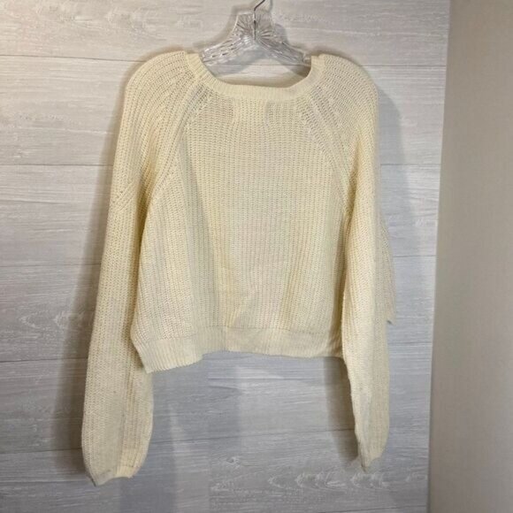 Ambiance Women's Long Sleeve Waffle Knit Sweater‎  Solid Color Pullover - Picture 4 of 5